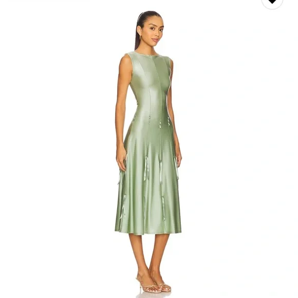 BUCI HEIRESS DRESS IN SAGE - Picture 3 of 4